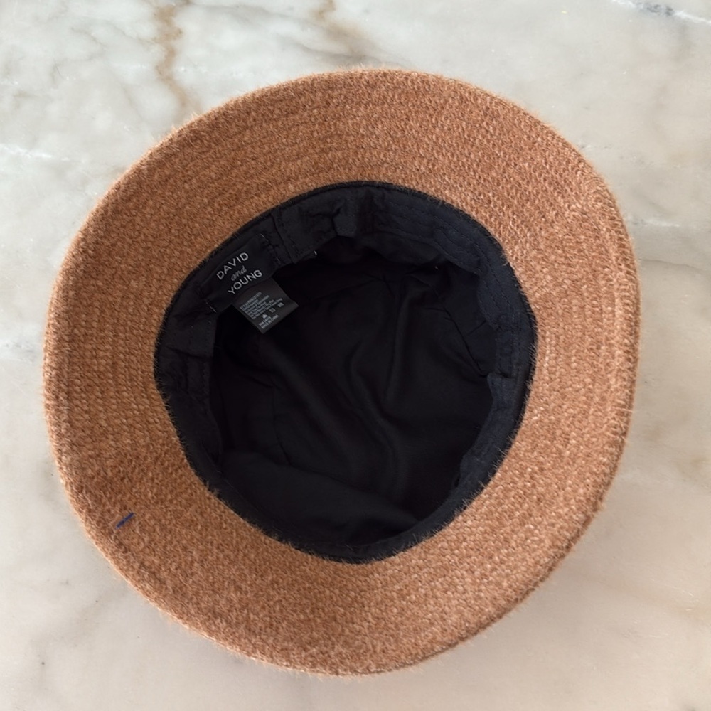 David and Young Teddy Bucket Hat Camel Dark Beige NWOT - Picture 10 of 14
